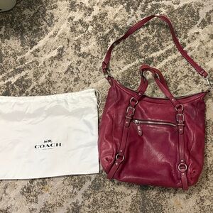 Coach Burgundy Leather Shoulder Bag